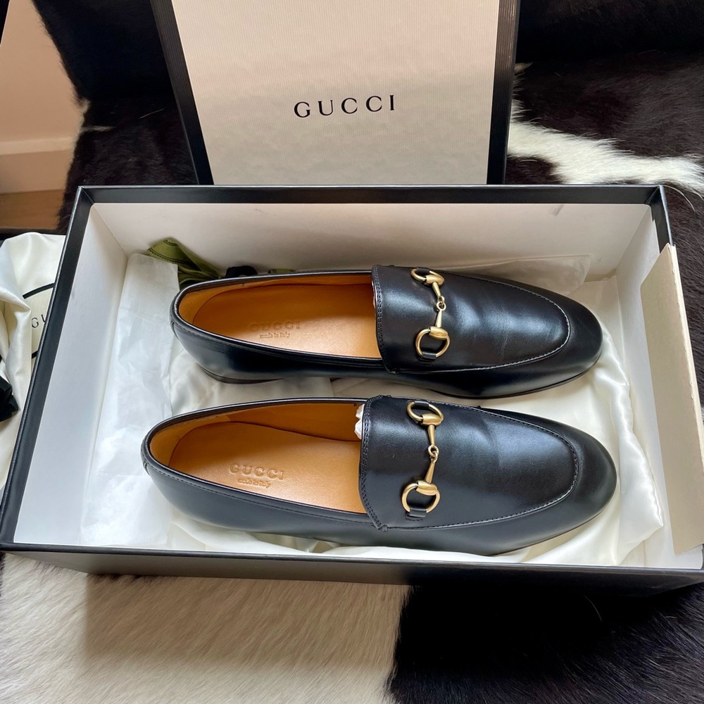 New black Gucci loafers
